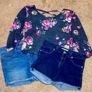 Women’s size 15-17 Dress Two pairs of Shorts